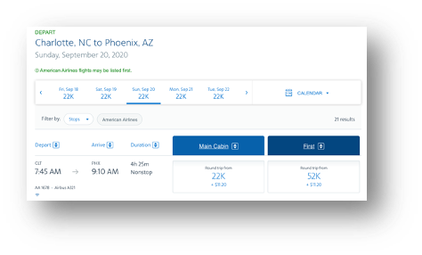   90 days out, a $372 fare = 22,000 points to redeem.  